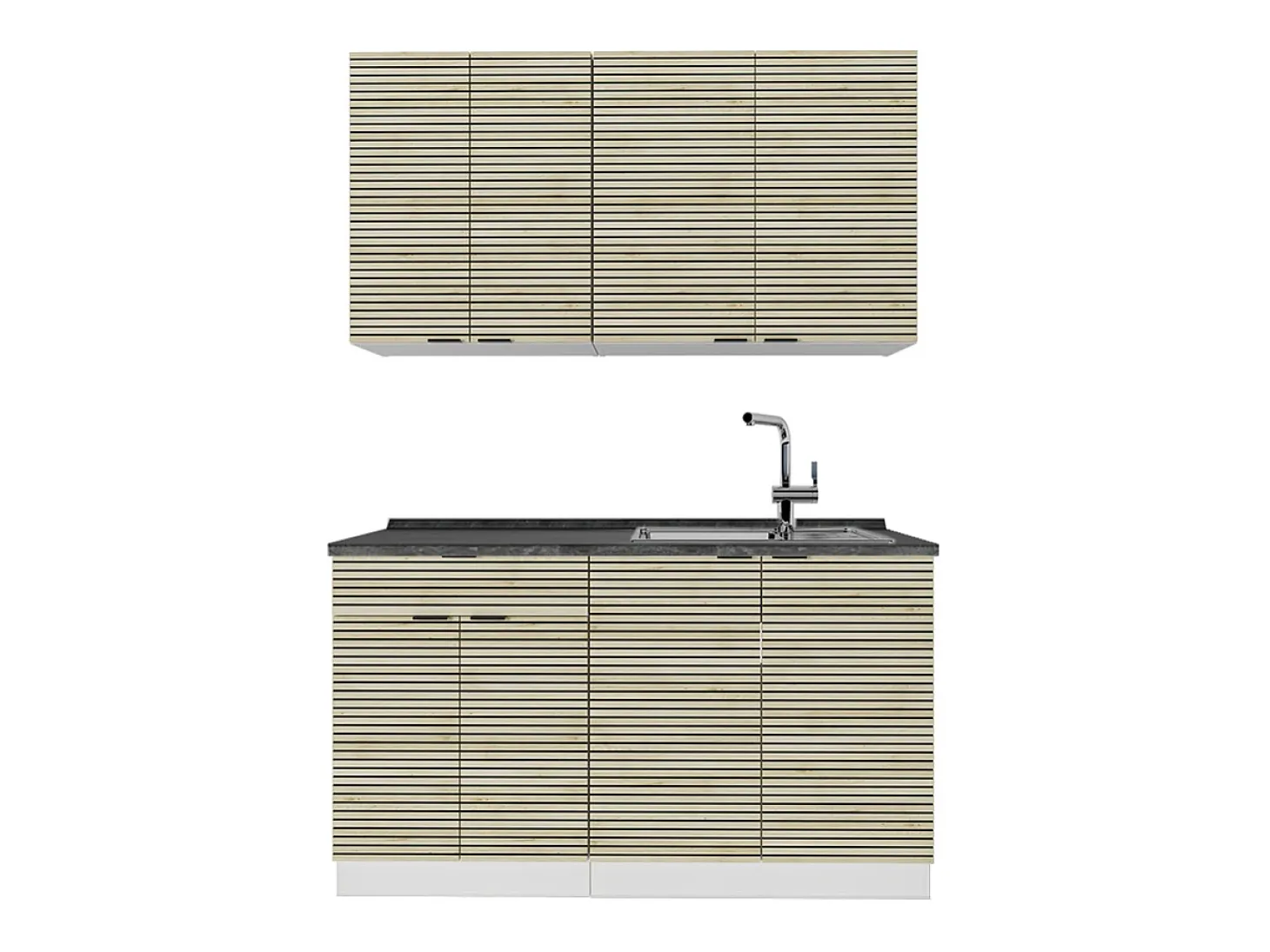 Cocina para solteros panel roble/blanco 140x60x81.6 fame-line