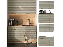 Cocina para solteros panel de roble/roble goldkraft 140x60x81.6 fame-line