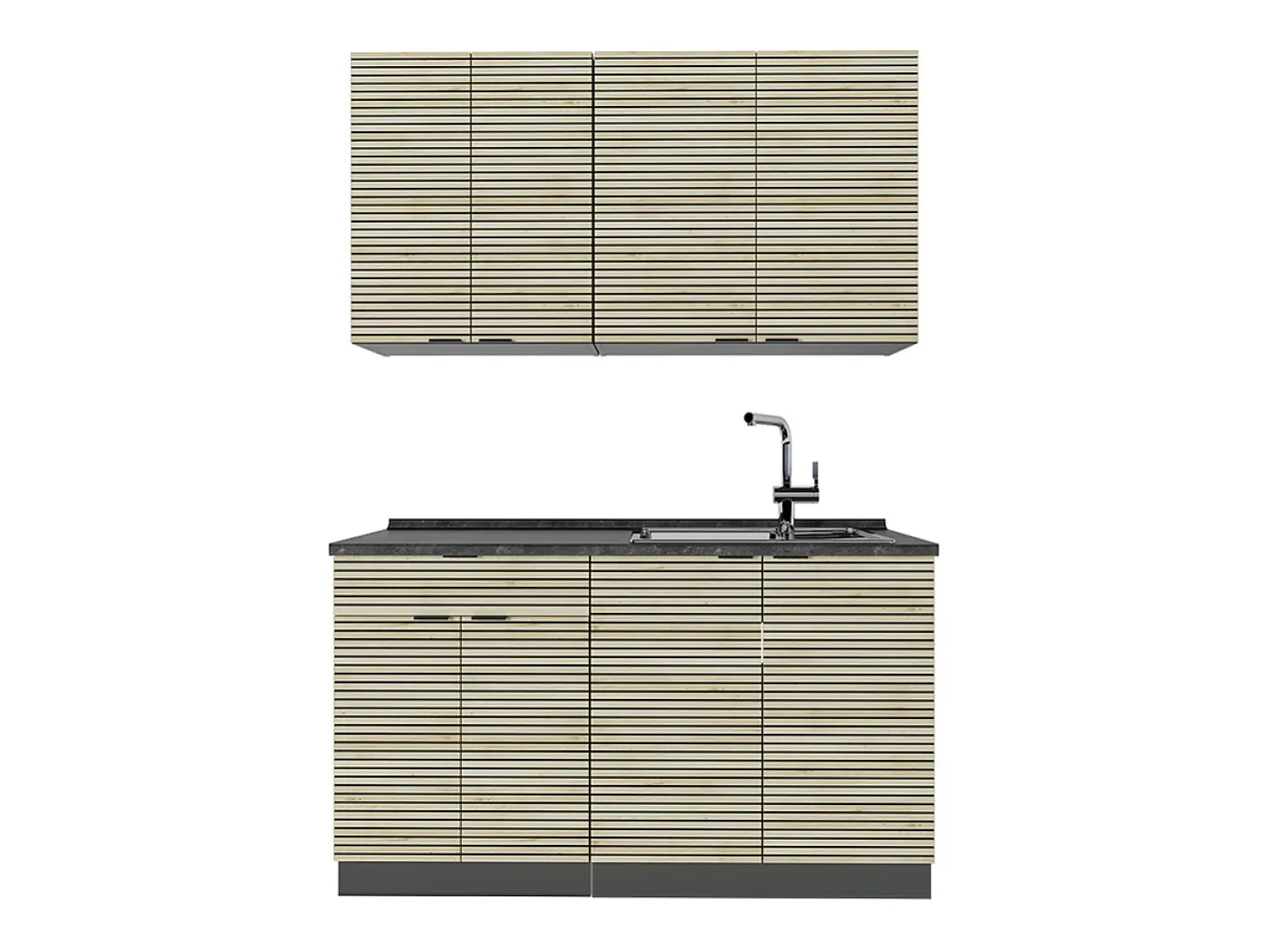 Cocina para solteros panel de roble/antracita 140x60x81.6 fame-line