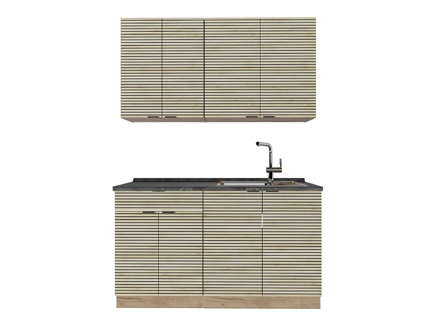 Cocina para solteros panel de roble/roble goldkraft 140x60x81.6 fame-line
