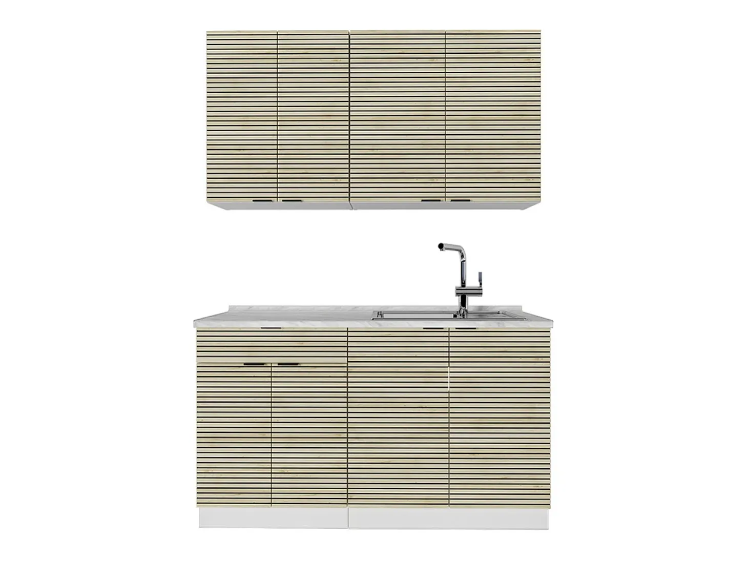Cocina para solteros panel roble/blanco 140x46x81.6 fame-line