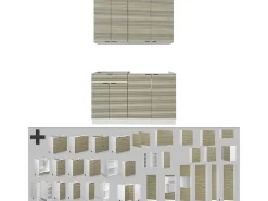 Cocina para solteros panel roble/blanco 140x60x81.6 fame-line
