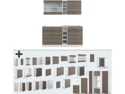 Cocina para solteros precioso gris/blanco 160x46x81.6 r-line