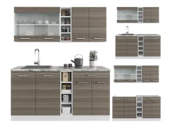 Cocina para solteros precioso gris/blanco 160x60x81.6 r-line
