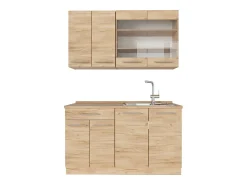 Cocina para solteros roble dorado 140x60x81.6 fame-line