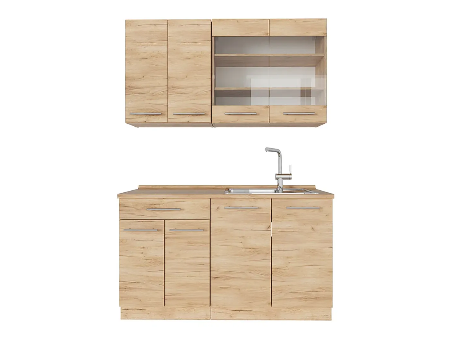 Cocina para solteros roble dorado 140x60x81.6 fame-line