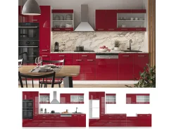 Cocina rojo brillo intenso/blanco 350x60x81.6 r-line