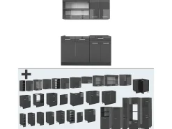 Cocina versátil antracita brillo intenso/antracita 140x60x81.6 r-line