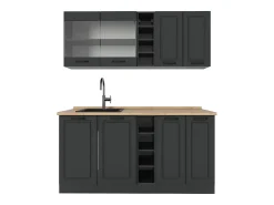 Cocina versátil antracita casa de campo/antracita 160x60x81.6 r-line