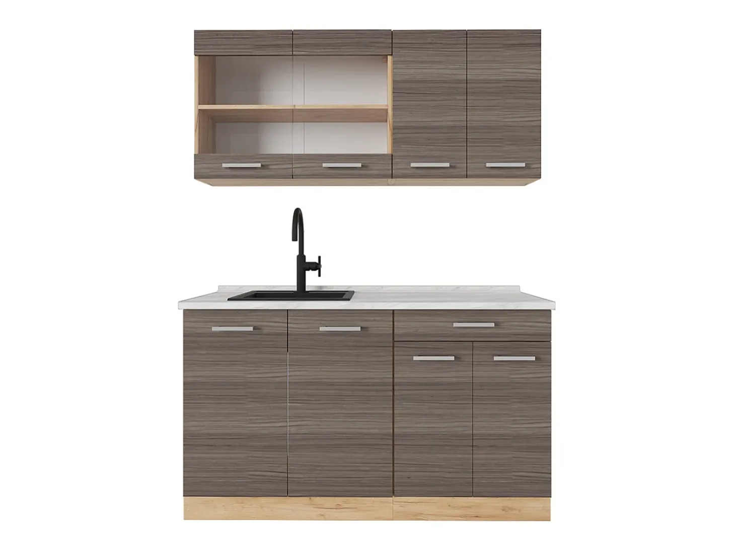 Cocina versátil gris noble/roble dorado 140x60x81.6 r-line