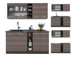 Cocina versátil gris noble/antracita 160x60x81.6 r-line