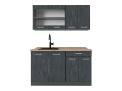 Cocina versátil hormigón negro/antracita 140x60x81.6 r-line