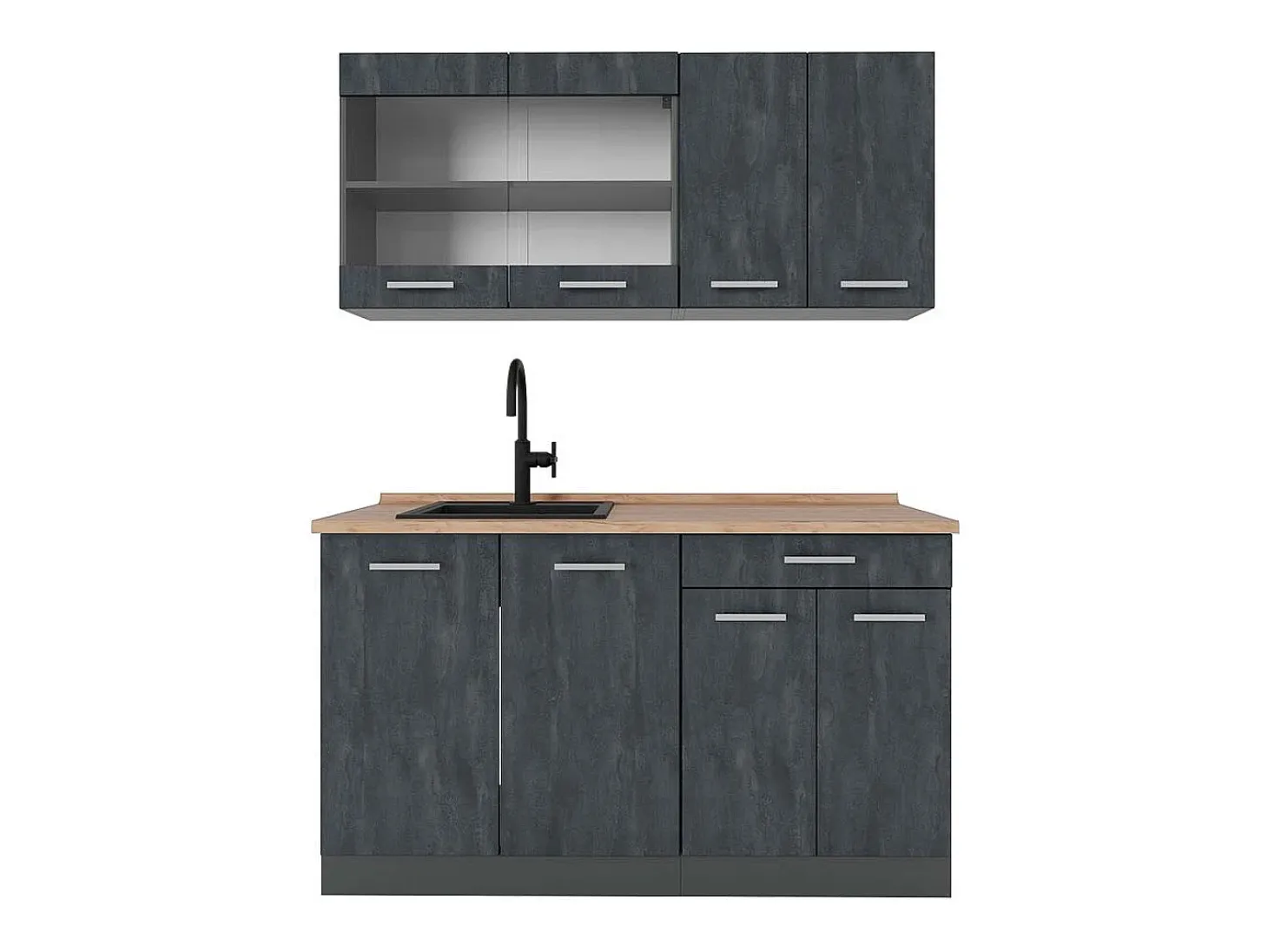 Cocina versátil hormigón negro/antracita 140x60x81.6 r-line