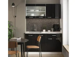 Cocina versátil negro brillo/blanco 140x60x81.6 r-line