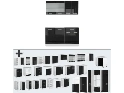 Cocina versátil negro brillo/blanco 140x60x81.6 r-line