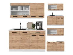 Cocina versátil oro potencia roble/blanco 140x46x81.6 r-line