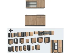 Cocina versátil oro power roble/antracita 140x60x81.6 r-line