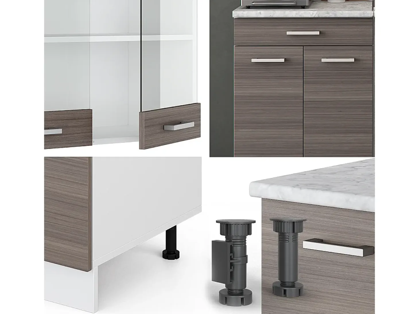 Cocina versátil precioso gris/blanco 140x60x81.6 r-line