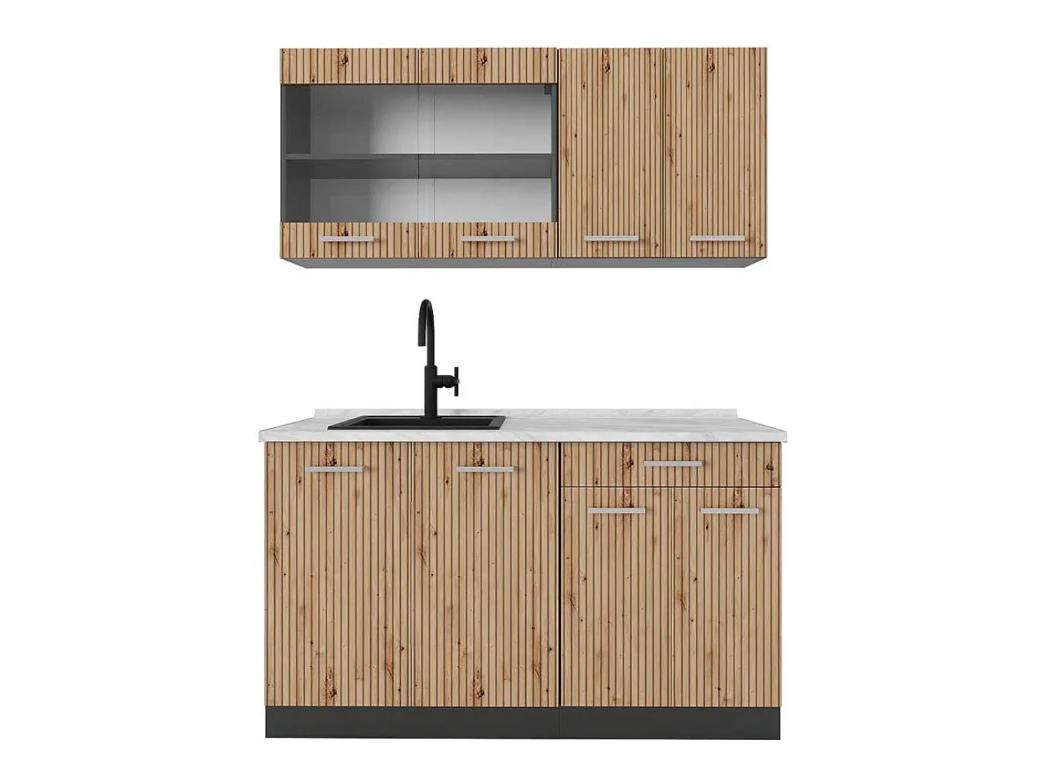 Cocina versátil roble artesanal/antracita 140x60x81.6 r-line
