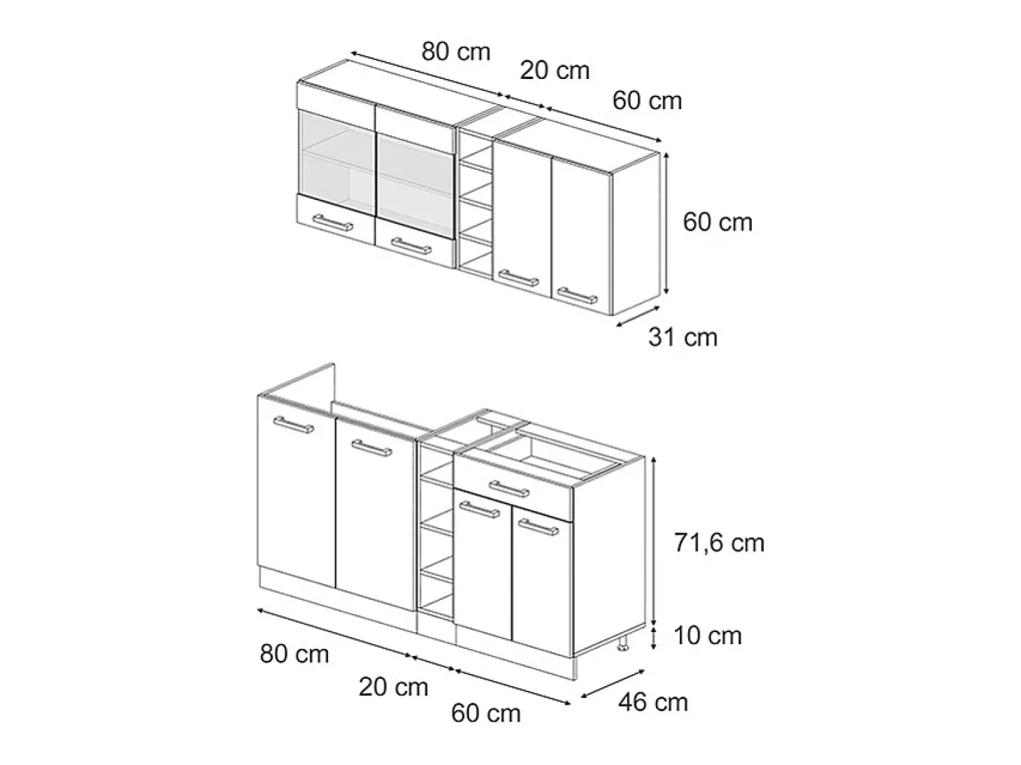Cocina versátil roble artesanal/antracita 160x60x81.6 r-line