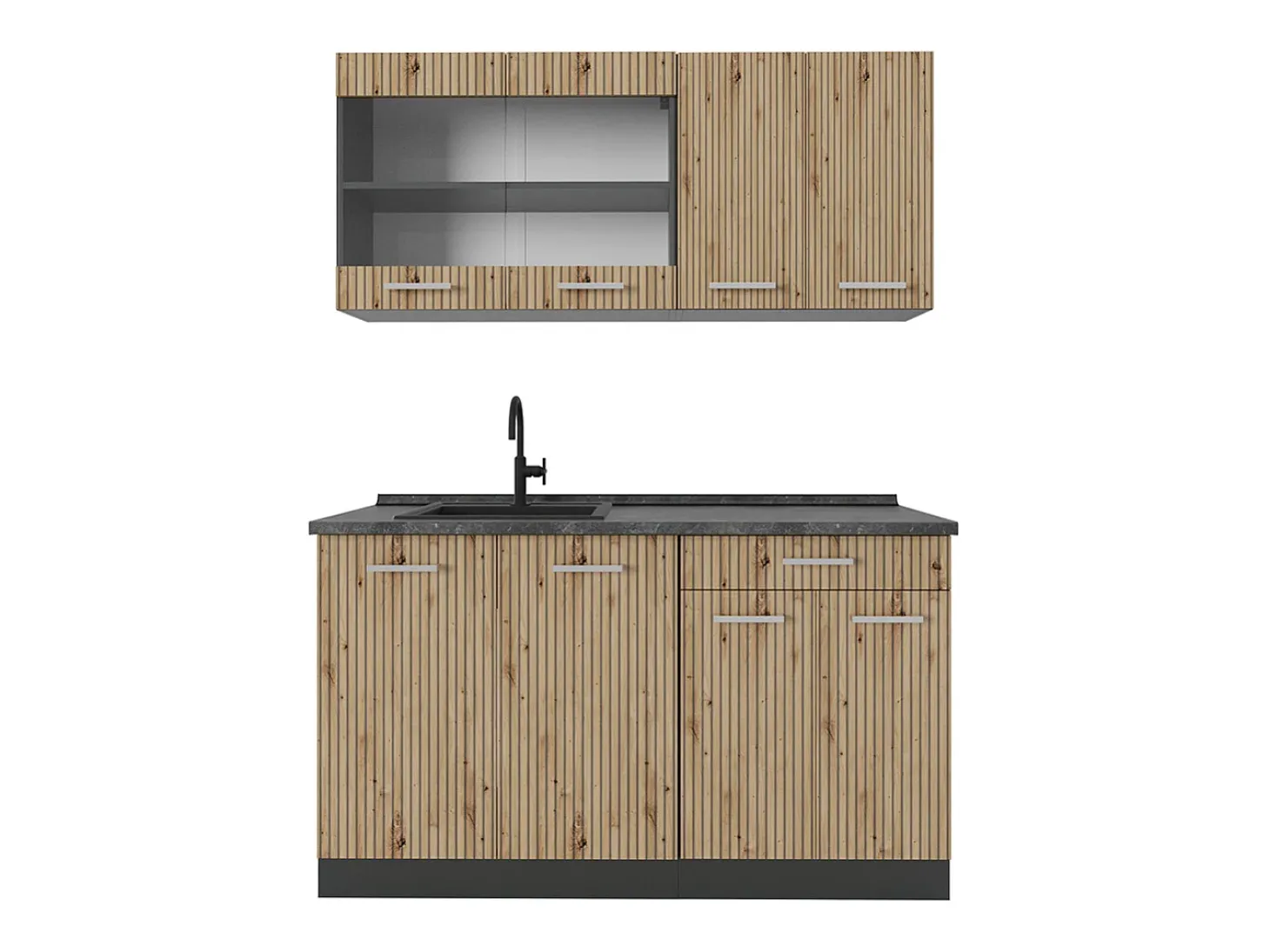 Cocina versátil roble artesanal/antracita 140x60x81.6 r-line