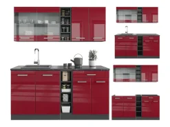 Cocina versátil rojo brillo intenso/antracita 160x60x81.6 r-line