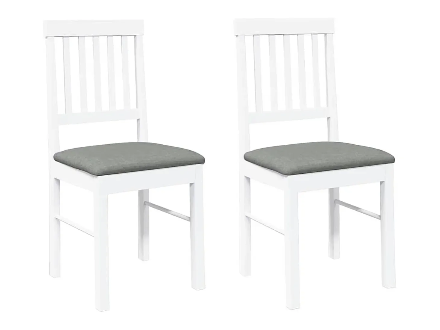 Cojines para sillas de comedor, 2 unidades, madera maciza blanca, caucho