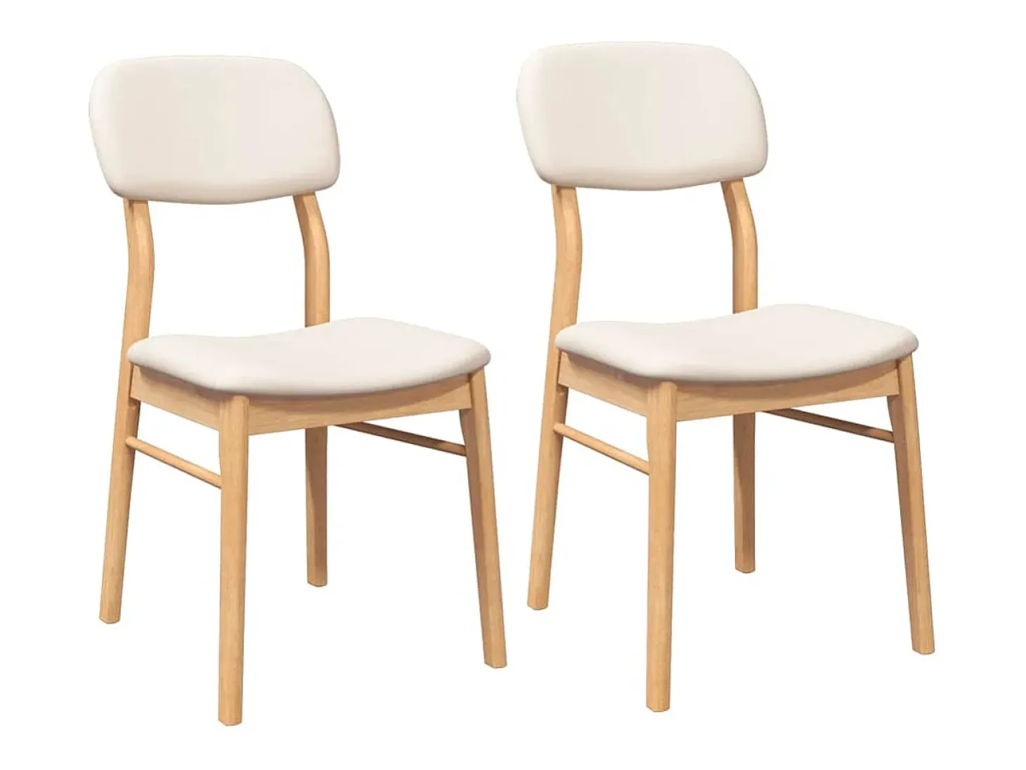 Cojines para sillas de comedor, 2 unidades, madera maciza natural, caucho