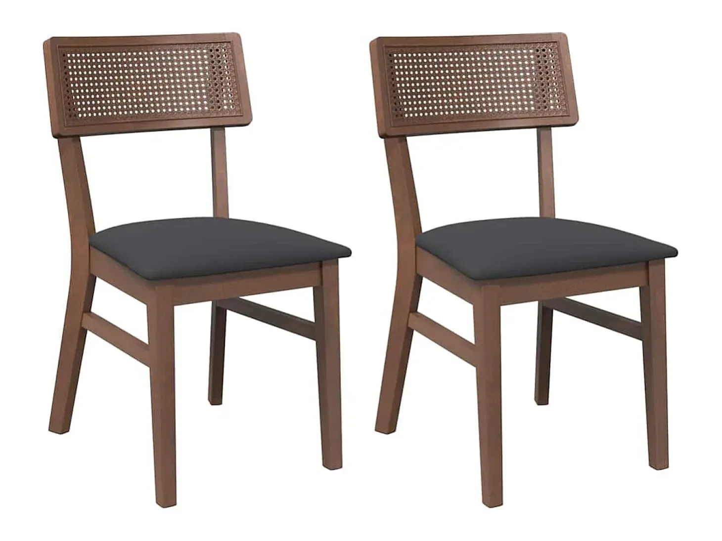 Cojines para sillas de comedor, 2 unidades, madera maciza marrón, caucho