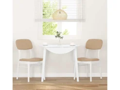 Cojines para sillas de comedor, 2 unidades, madera maciza blanca, caucho