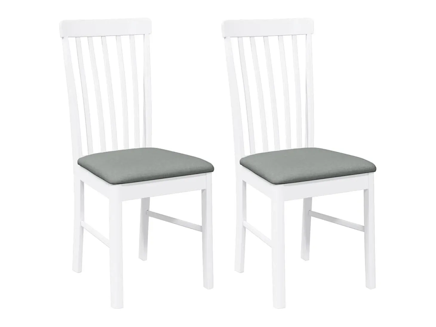 Cojines para sillas de comedor, 2 unidades, madera maciza blanca, caucho