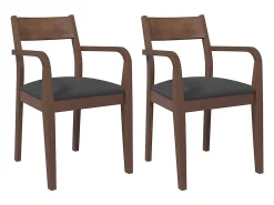 Cojines para sillas de comedor, 2 unidades, madera maciza marrón, caucho