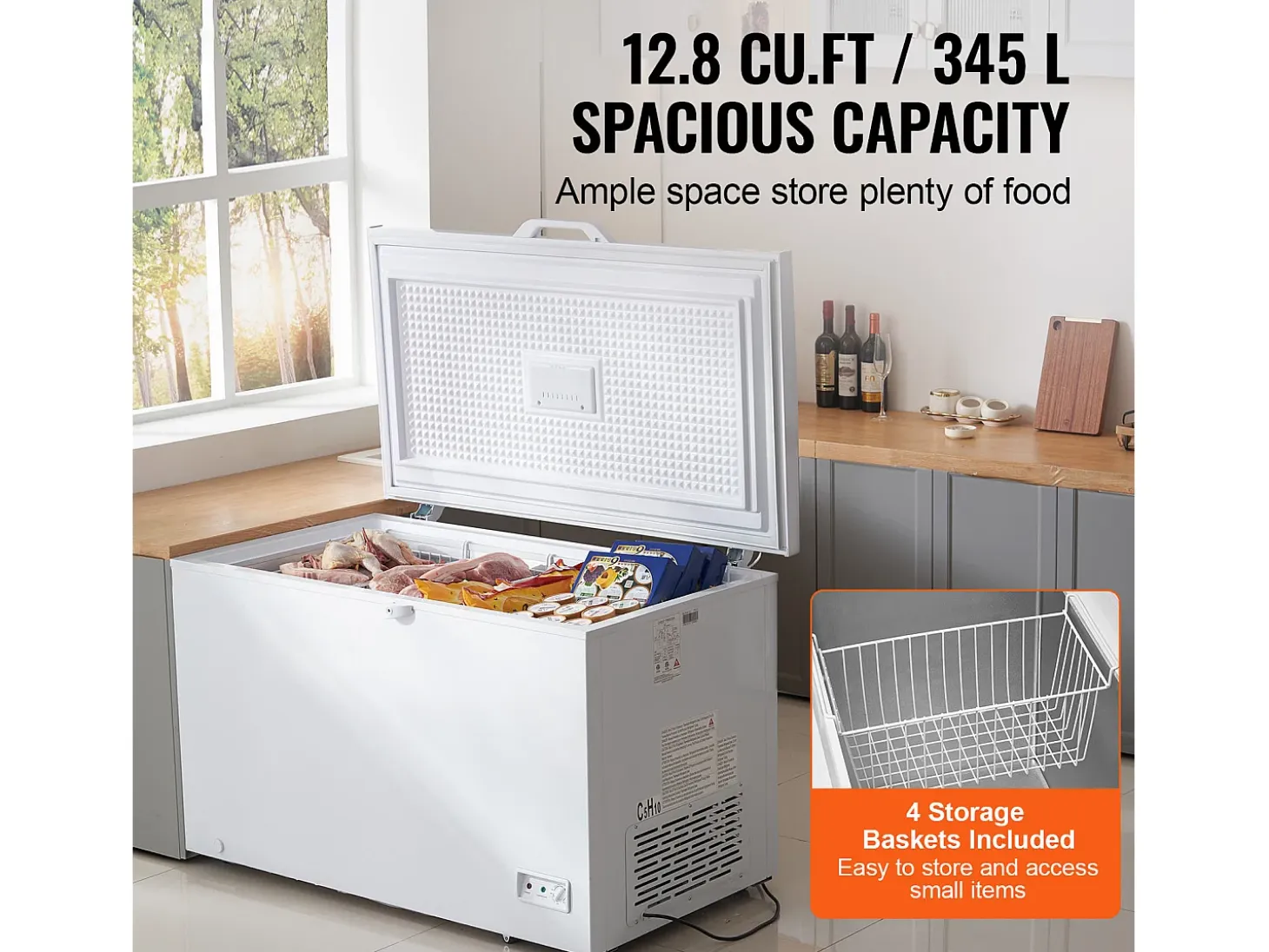 Congelador Horizontal SucceBuy de 345 L con 4 Cestas