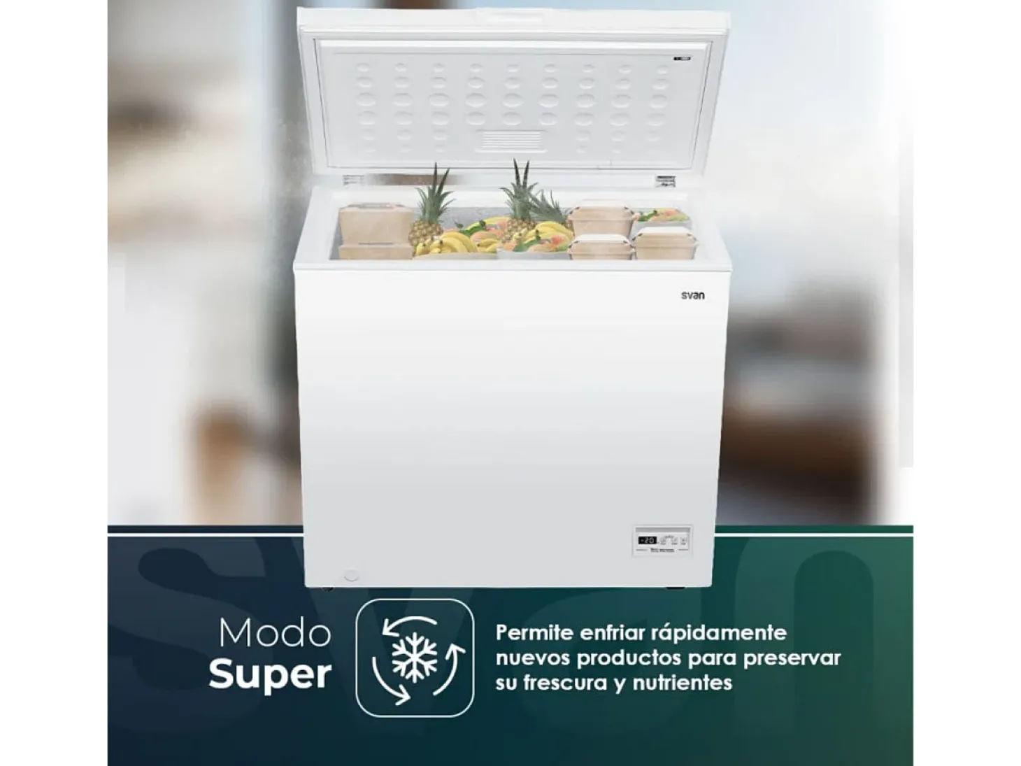 Congelador horizontal Svan SCH2002EDC 198L cíclico E blanco 91 cm