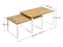 Conjunto de 2 estantes apilables de bambú y metal
