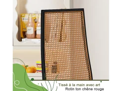 Conjunto de 2 piezas, silla de ratán, silla de comedor con respaldo alto, efecto ratán PE, color negro
