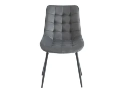 Conjunto de 2 sillas acolchadas - Terciopelo y metal negro - Gris - OLLUA