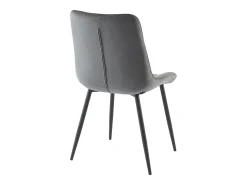 Conjunto de 2 sillas acolchadas - Terciopelo y metal negro - Gris - OLLUA