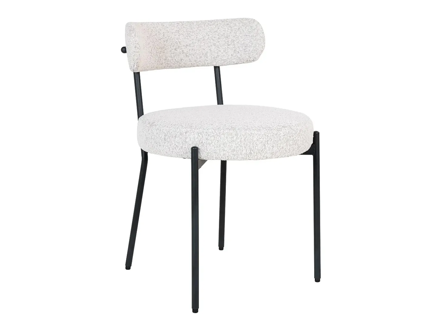 Conjunto de 2 sillas BADALONA de rizo y metal-Color Blanco