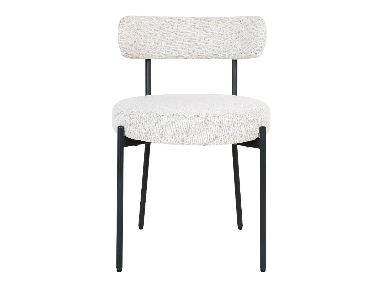 Conjunto de 2 sillas BADALONA de rizo y metal-Color Blanco