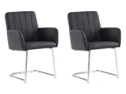 Conjunto de 2 sillas cantilever, en PU negro
