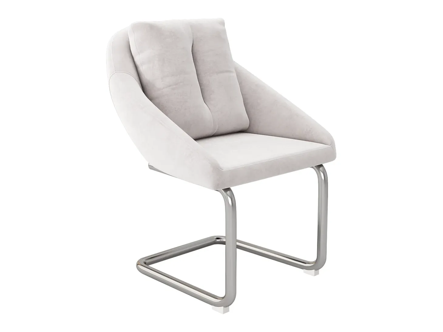 Conjunto de 2 sillas cantilever con cojín, en terciopelo beige