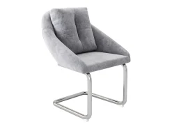 Conjunto de 6 sillas con cojines - Patas metálicas curvadas - Terciopelo gris