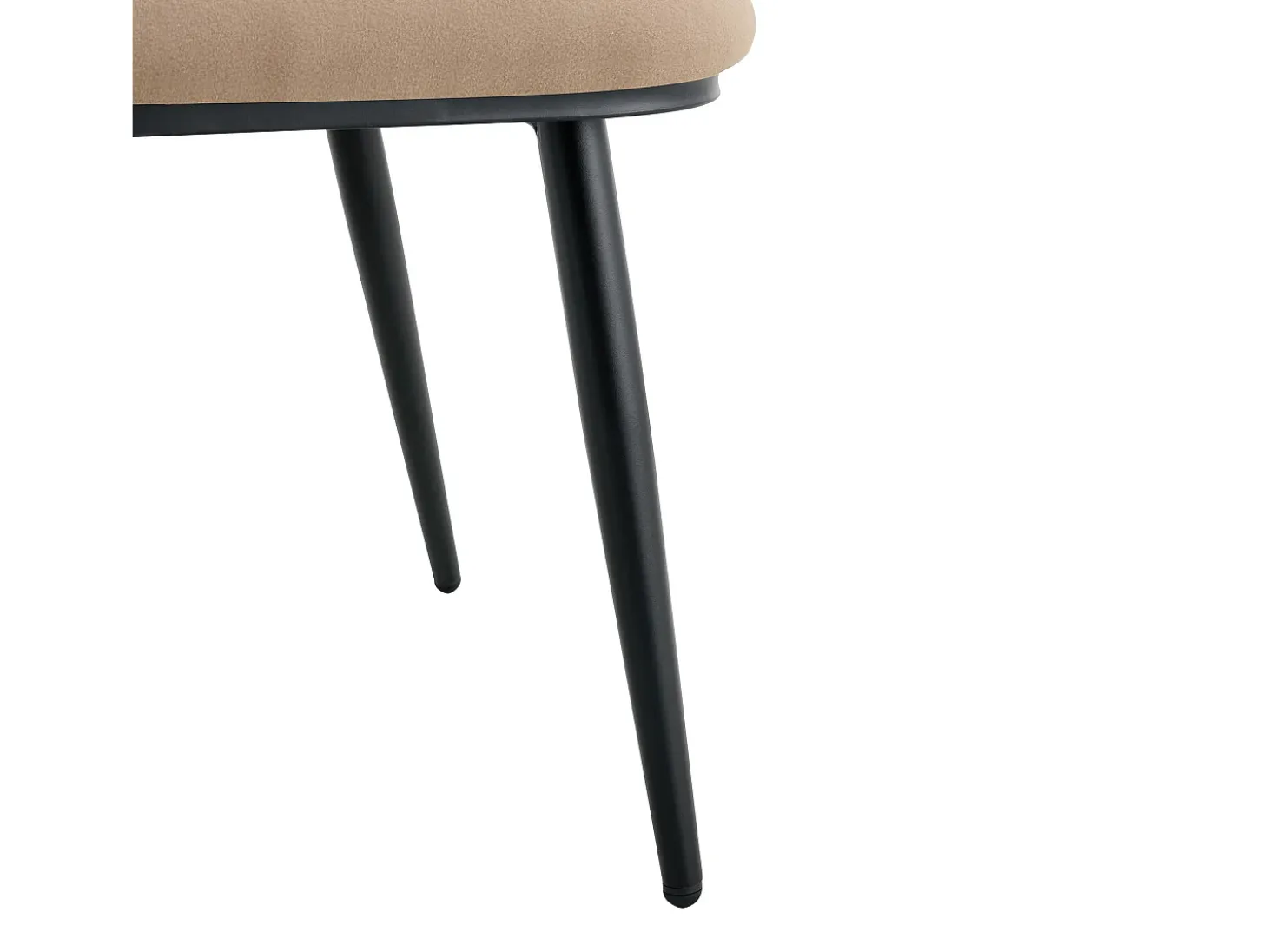 Conjunto de 2 sillas con patas de metal negro - Terciopelo camel