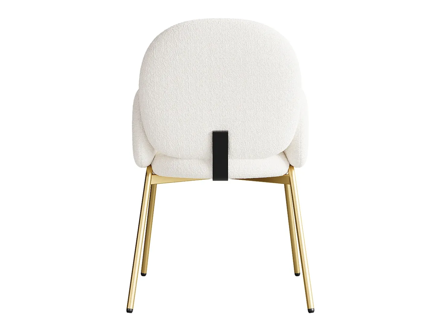 Conjunto de 4 sillas con patas de metal dorado - Tela Teddy Beige