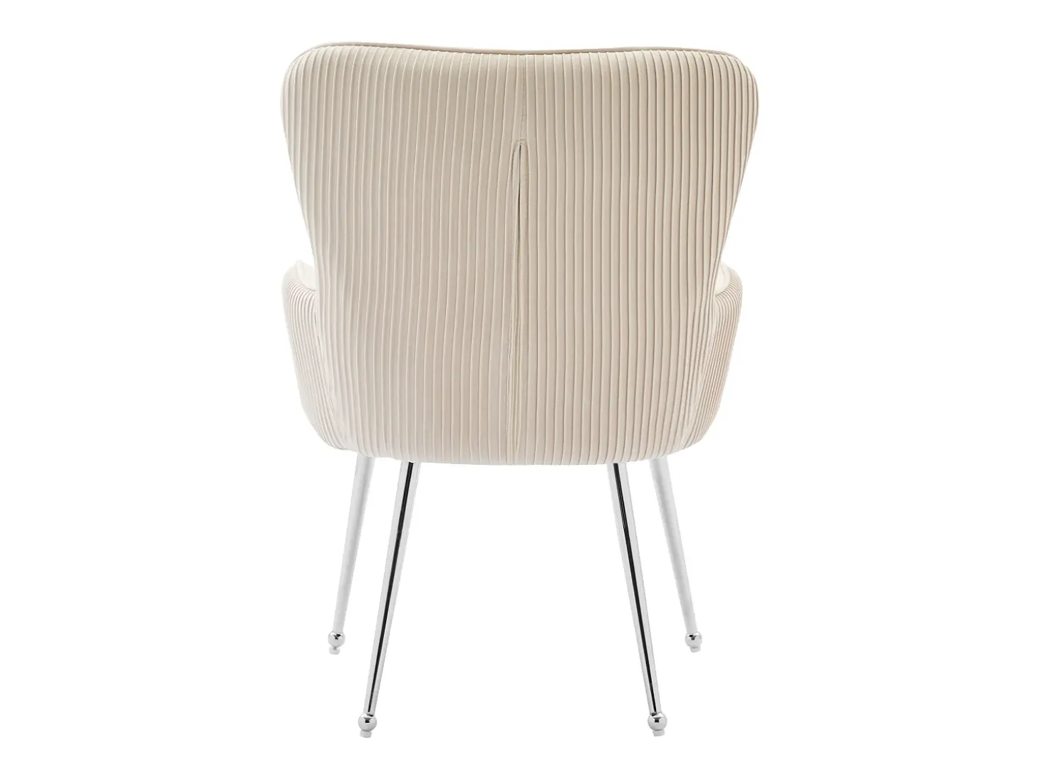 Conjunto de 4 sillas con patas de metal plateado - Terciopelo beige