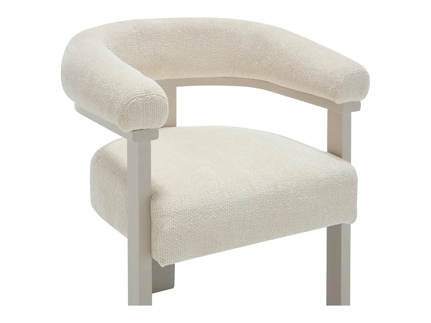 Conjunto de 2 sillas con reposabrazos en tela texturizada y madera de hevea beige - Crema - LIVELIA de Pascal Morabito