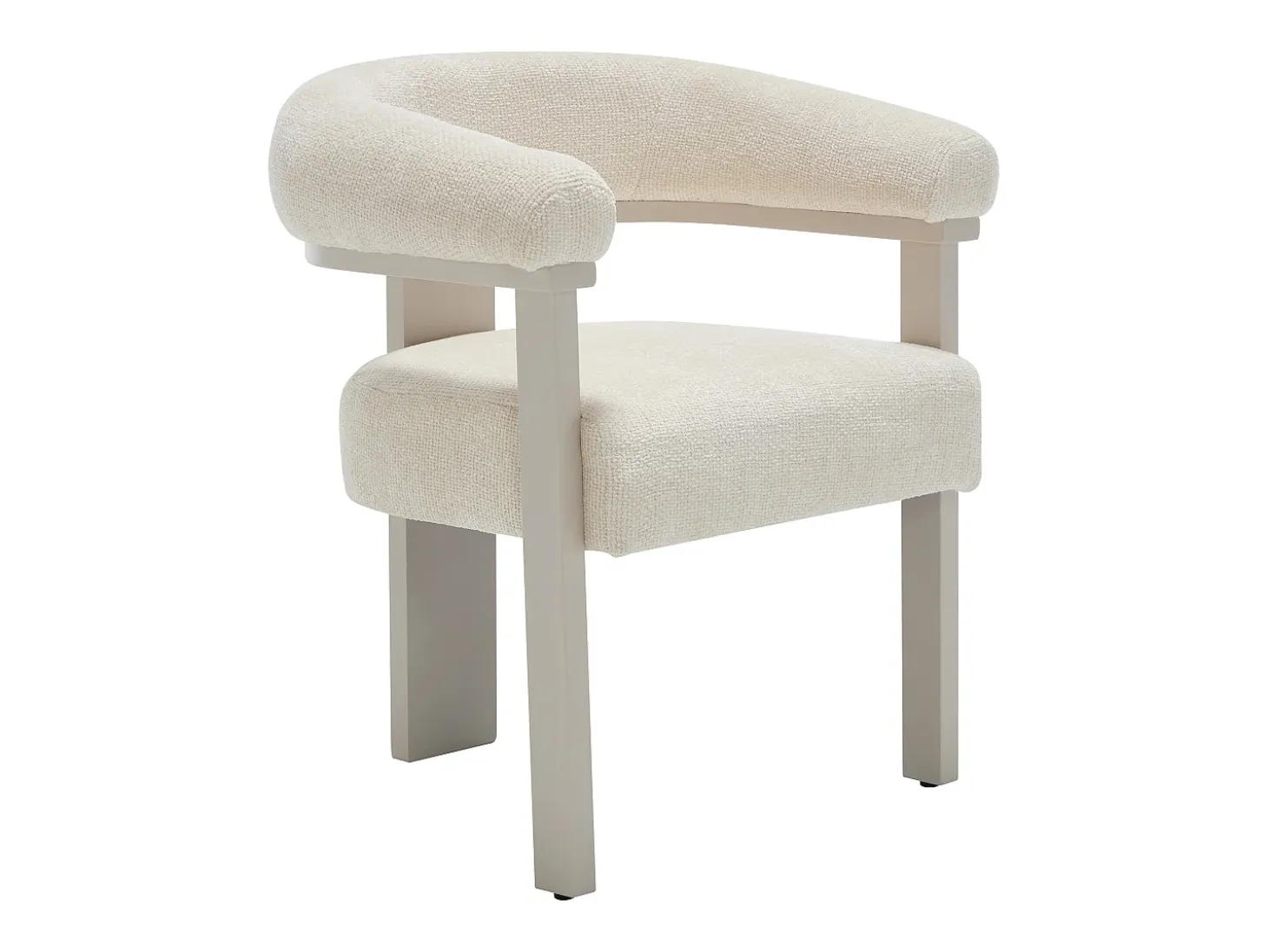 Conjunto de 2 sillas con reposabrazos en tela texturizada y madera de hevea beige - Crema - LIVELIA de Pascal Morabito