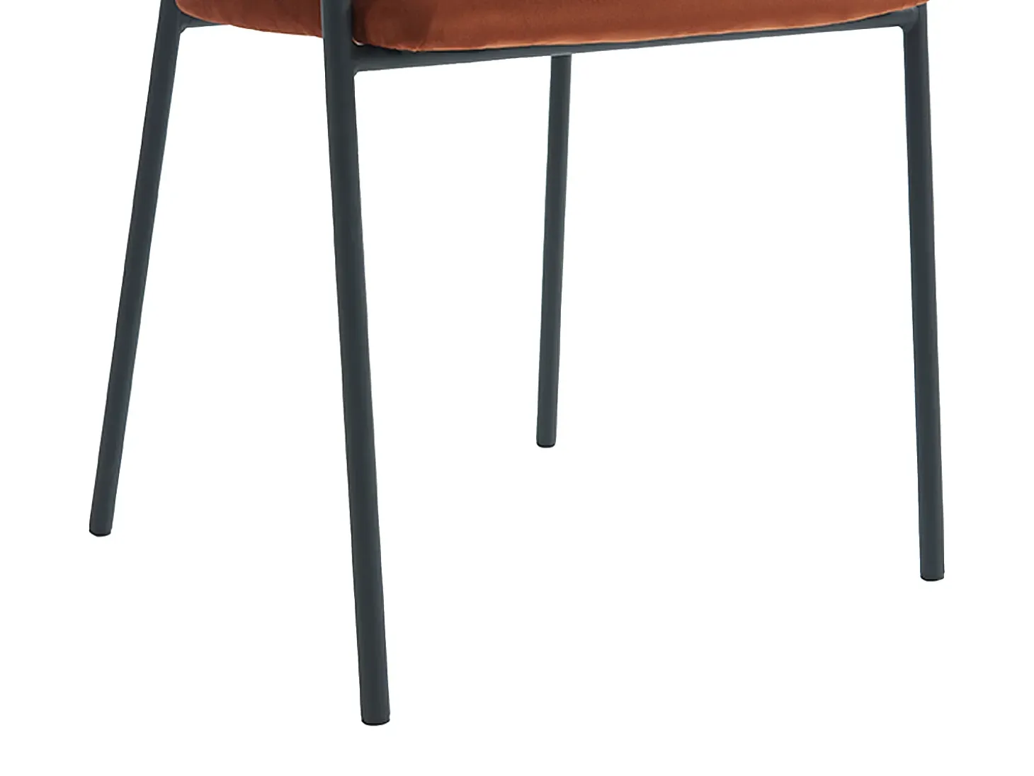 Conjunto de 6 sillas con reposabrazos de terciopelo y metal negro - Terracota - ORDIDA