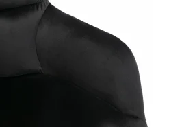 Conjunto de 6 sillas con reposabrazos de terciopelo y metal dorado - Negro - PEGA